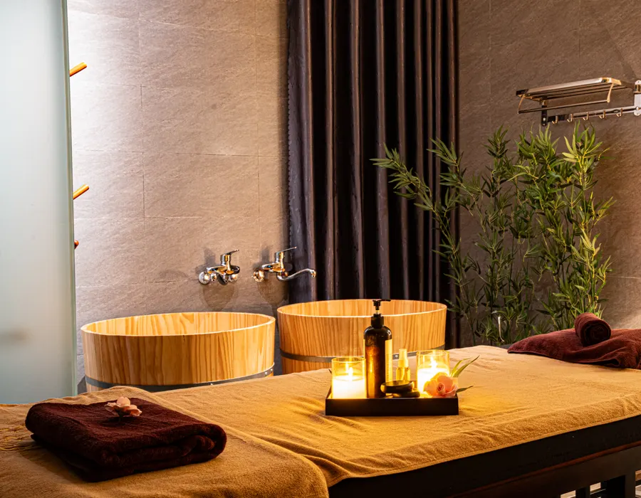 A warm, Vietnamese-inspired space